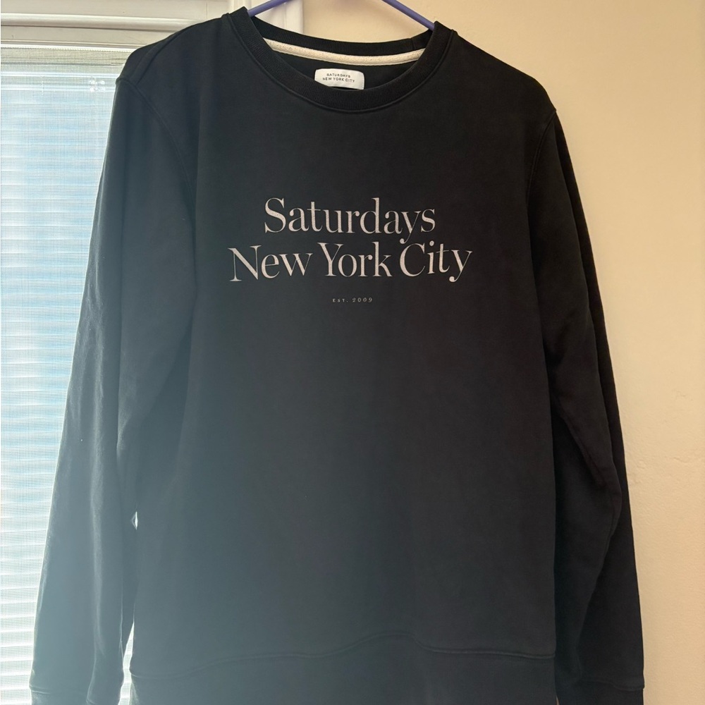 Saturdays New York City Classic Black Crewneck Sweater